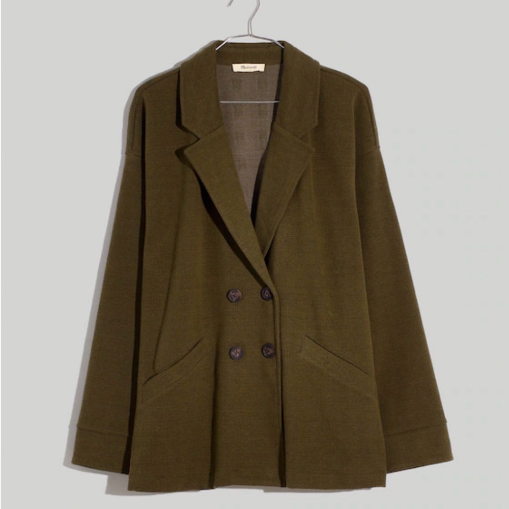 Olive Double-Breasted Women's Jacket